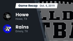 Recap: Howe  vs. Rains  2019