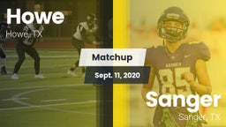 Matchup: Howe  vs. Sanger  2020