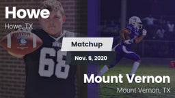 Matchup: Howe  vs. Mount Vernon  2020
