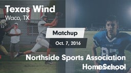 Matchup: Texas Wind vs. Northside Sports Association HomeSchool  2016