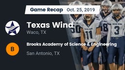 Recap: Texas Wind vs. Brooks Academy of Science & Engineering  2019