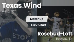 Matchup: Texas Wind vs. Rosebud-Lott  2020