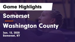 Somerset  vs Washington County  Game Highlights - Jan. 13, 2020