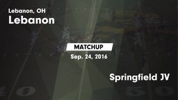 Matchup: Lebanon  vs. Springfield JV 2016