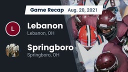 Recap: Lebanon   vs. Springboro  2021
