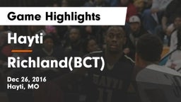 Hayti  vs Richland(BCT) Game Highlights - Dec 26, 2016