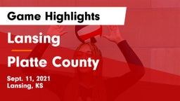 Lansing  vs Platte County  Game Highlights - Sept. 11, 2021
