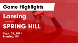 Lansing  vs SPRING HILL  Game Highlights - Sept. 25, 2021