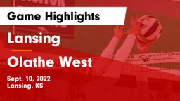 Lansing  vs Olathe West   Game Highlights - Sept. 10, 2022