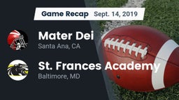 Recap: Mater Dei  vs. St. Frances Academy  2019