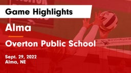 Alma  vs Overton Public School Game Highlights - Sept. 29, 2022