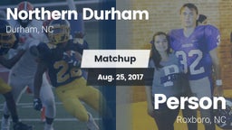 Matchup: Northern Durham vs. Person  2017