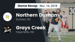 Recap: Northern Durham  vs. Grays Creek  2018