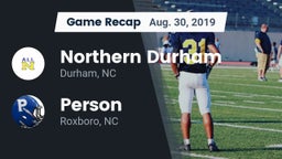Recap: Northern Durham  vs. Person  2019