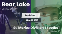 Matchup: Bear Lake High vs. St. Maries Division 1 Football 2016