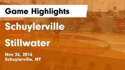 Schuylerville  vs Stillwater Game Highlights - Nov 26, 2016