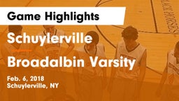 Schuylerville  vs Broadalbin Varsity Game Highlights - Feb. 6, 2018