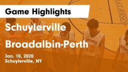 Schuylerville  vs Broadalbin-Perth  Game Highlights - Jan. 10, 2020