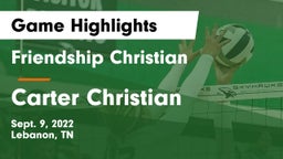 Friendship Christian  vs Carter Christian Game Highlights - Sept. 9, 2022