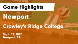 Newport  vs Crowley's Ridge College Game Highlights - Sept. 13, 2022