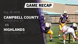 Recap: Campbell County  vs. Highlands  2016