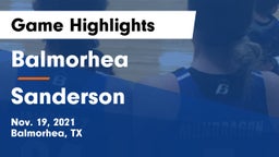 Balmorhea  vs Sanderson  Game Highlights - Nov. 19, 2021
