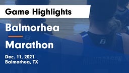 Balmorhea  vs Marathon  Game Highlights - Dec. 11, 2021