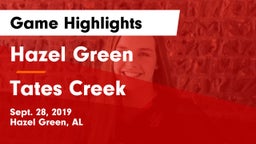 Hazel Green  vs Tates Creek Game Highlights - Sept. 28, 2019