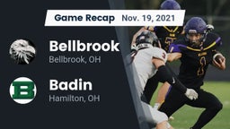 Recap: Bellbrook  vs. Badin  2021