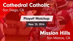 Matchup: Cathedral Catholic vs. Mission Hills  2016