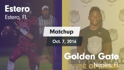 Matchup: Estero  vs. Golden Gate  2016