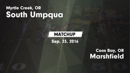 Matchup: South Umpqua High vs. Marshfield  2016