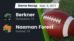 Recap: Berkner  vs. Naaman Forest  2017