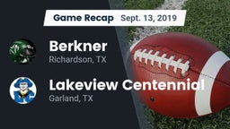 Recap: Berkner  vs. Lakeview Centennial  2019