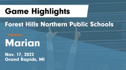 Forest Hills Northern Public Schools vs Marian  Game Highlights - Nov. 17, 2022