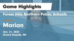 Forest Hills Northern Public Schools vs Marian  Game Highlights - Oct. 21, 2023