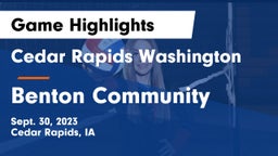 Cedar Rapids Washington  vs Benton Community Game Highlights - Sept. 30, 2023