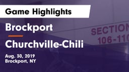 Brockport  vs Churchville-Chili  Game Highlights - Aug. 30, 2019