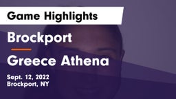 Brockport  vs Greece Athena  Game Highlights - Sept. 12, 2022