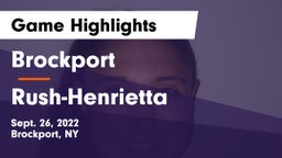 Brockport  vs Rush-Henrietta  Game Highlights - Sept. 26, 2022
