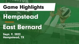 Hempstead  vs East Bernard  Game Highlights - Sept. 9, 2022