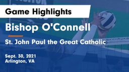 Bishop O'Connell  vs  St. John Paul the Great Catholic  Game Highlights - Sept. 30, 2021