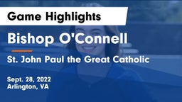 Bishop O'Connell  vs  St. John Paul the Great Catholic  Game Highlights - Sept. 28, 2022