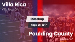 Matchup: Villa Rica vs. Paulding County  2017