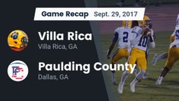 Recap: Villa Rica  vs. Paulding County  2017