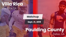 Matchup: Villa Rica vs. Paulding County  2018
