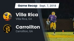 Recap: Villa Rica  vs. Carrollton  2018