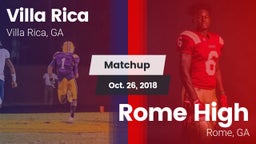 Matchup: Villa Rica vs. Rome High 2018