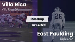 Matchup: Villa Rica vs. East Paulding  2018