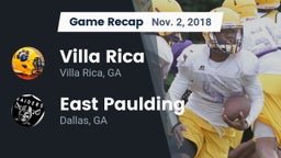 Recap: Villa Rica  vs. East Paulding  2018